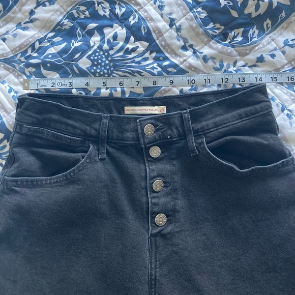 Levi’s Mile High Cropped Wide Leg Black Jeans Women’s size 29 - Picture 7 of 9